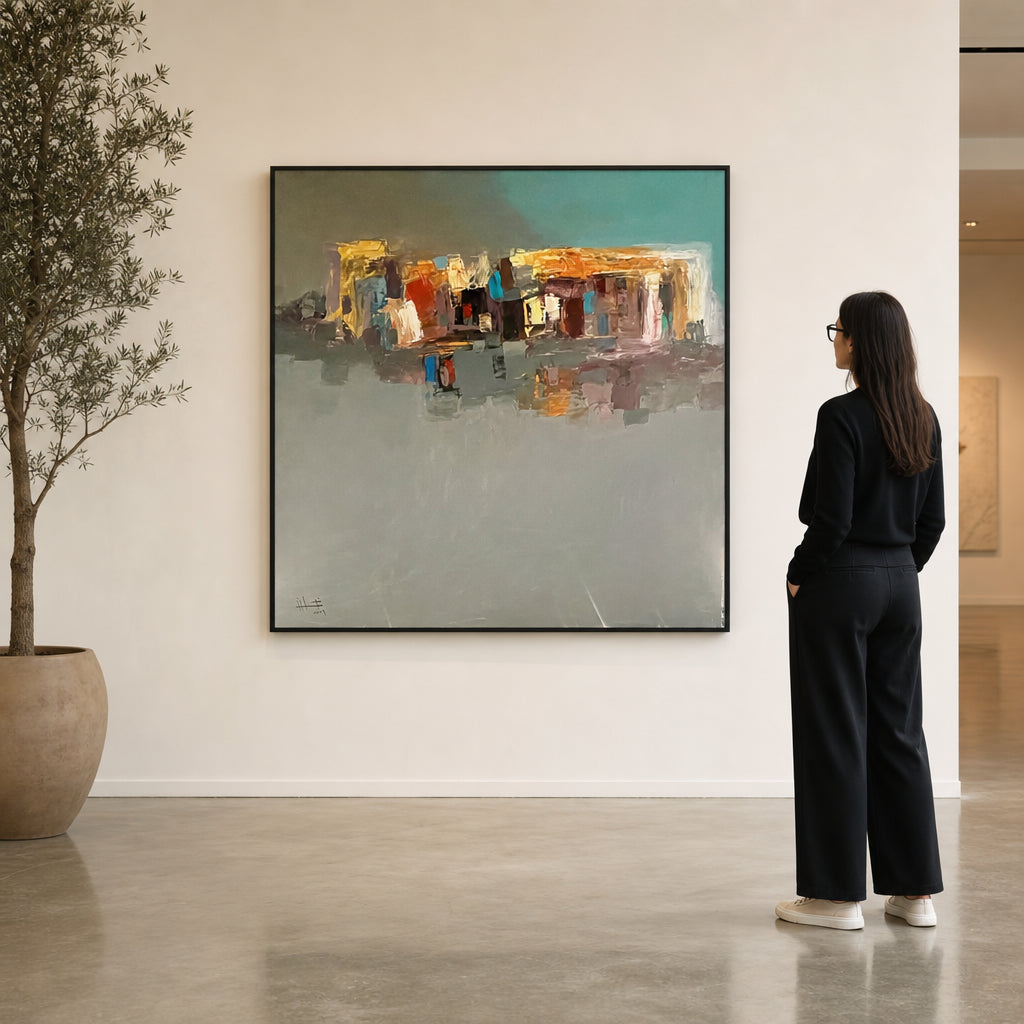 Abstract Market Scene in Misty Light - shown to scale