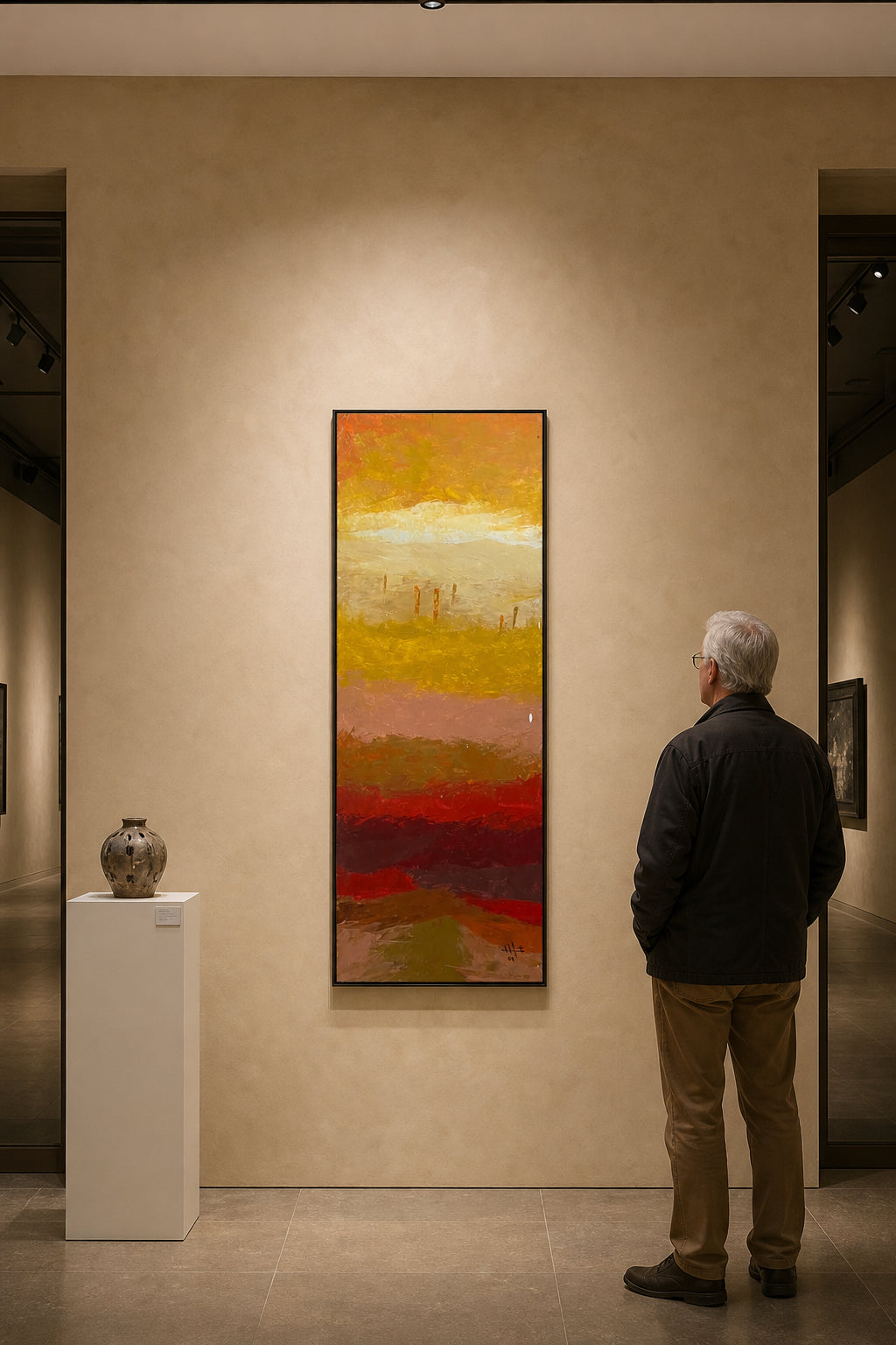 Abstract Landscape with Figures in Haze - shown to scale