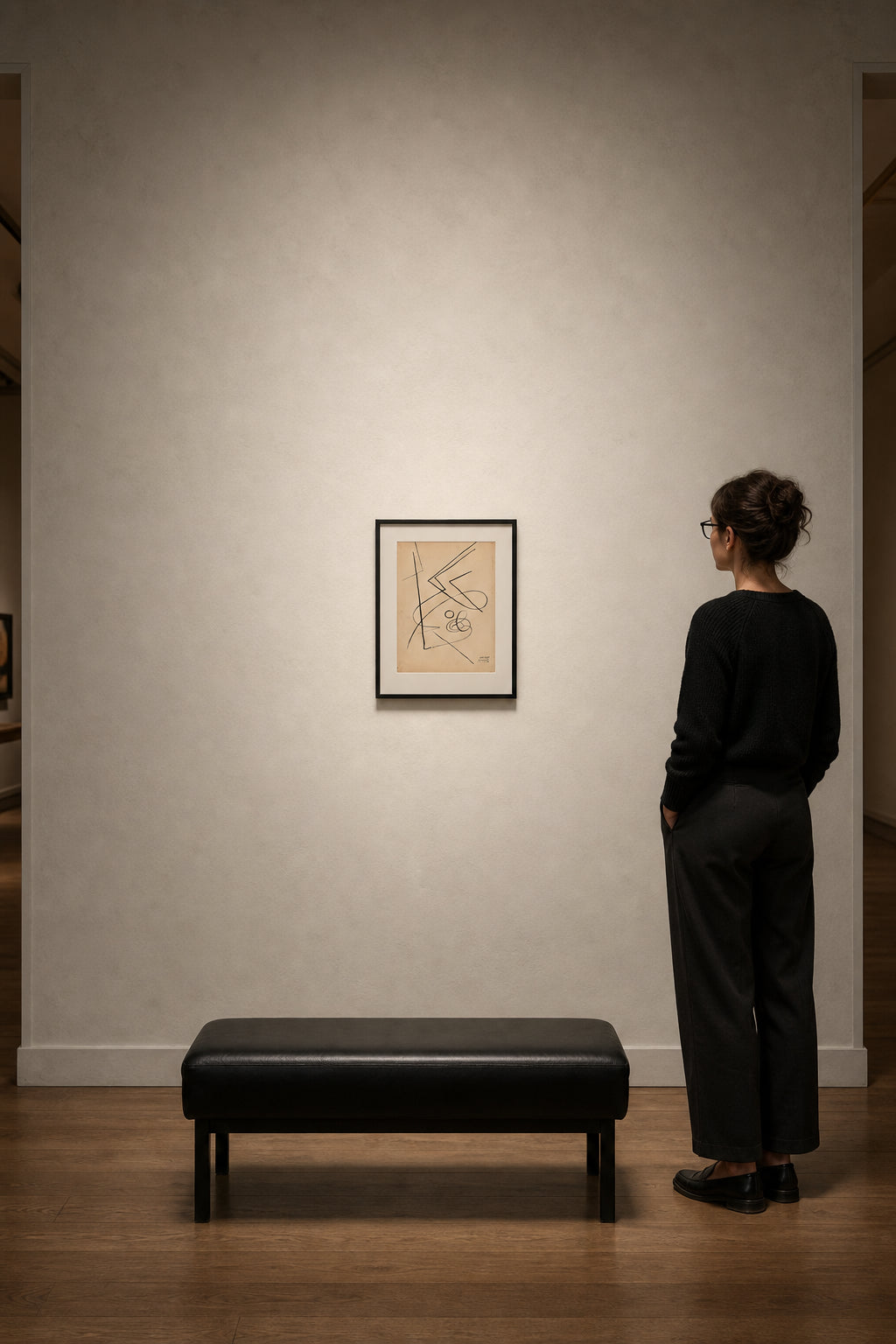 Abstract Lines and Curves on Paper - shown to scale