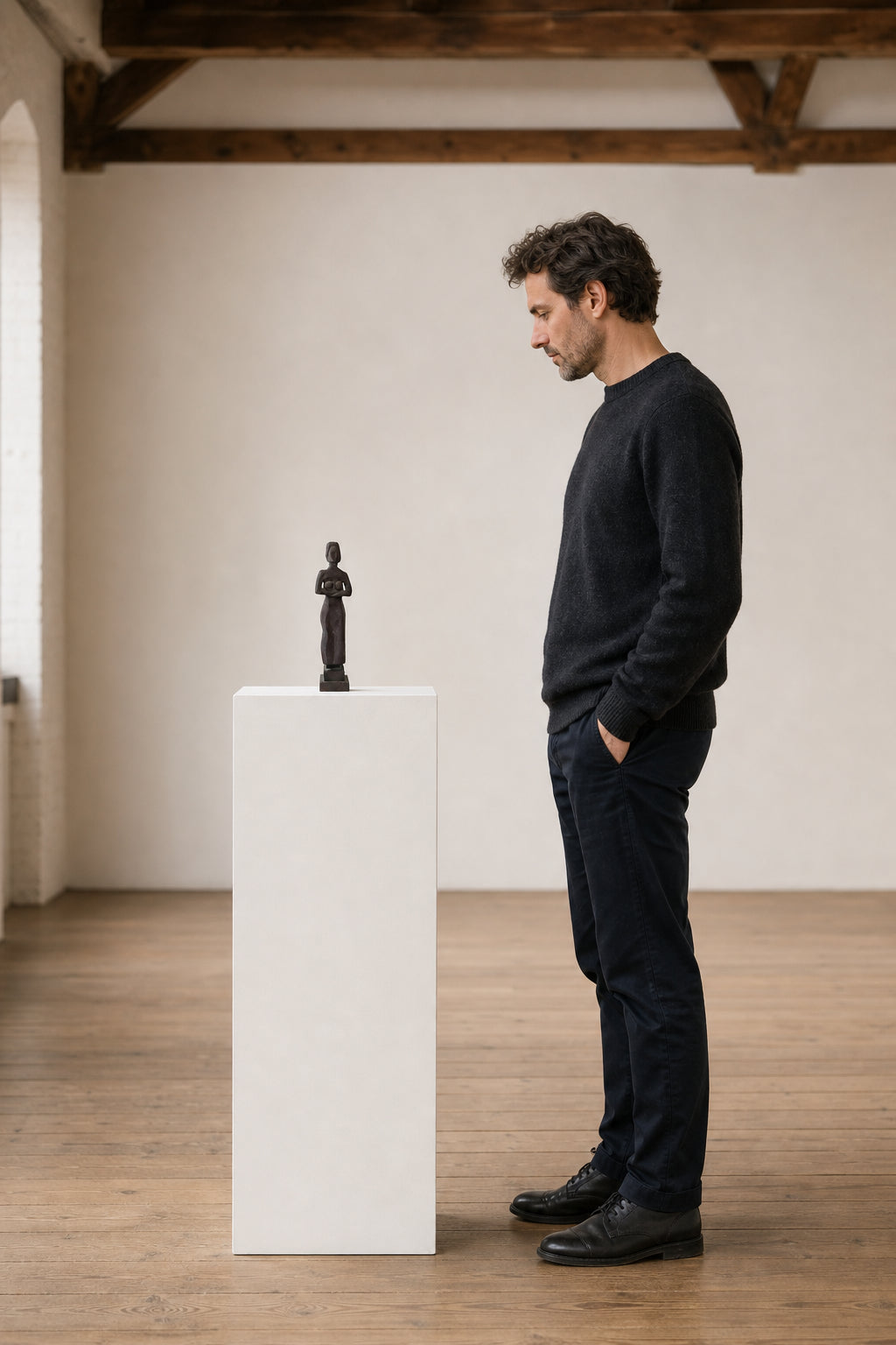 Abstract Standing Female Figure Sculpture - shown to scale