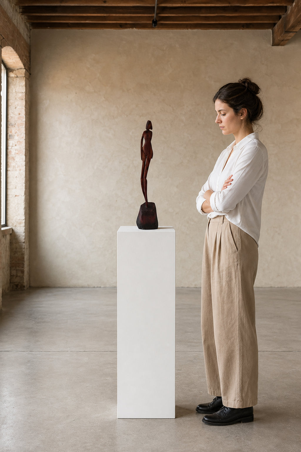 Tall Slender Standing Female Figure - shown to scale