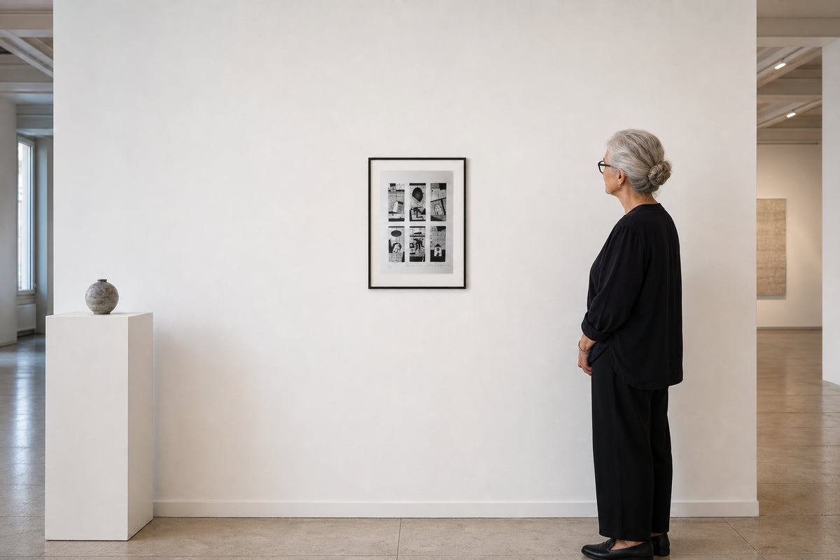 Six Panel Figures and Fragmented Houses - shown to scale
