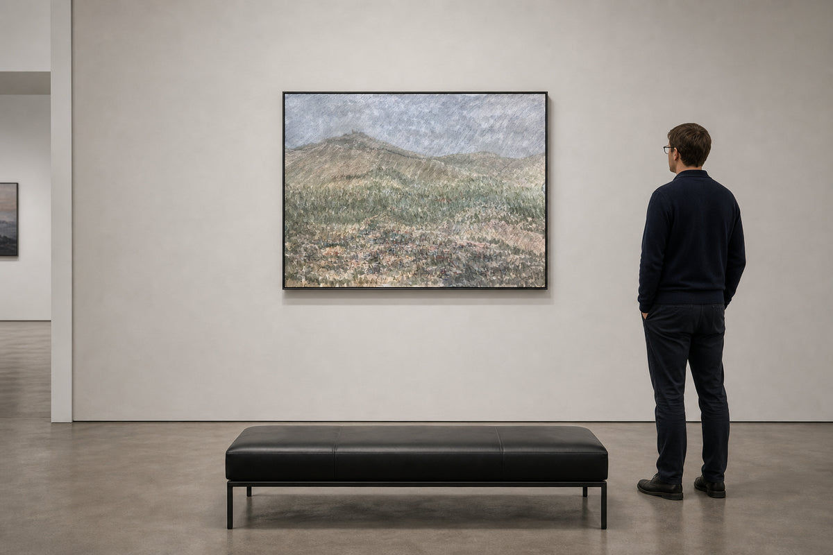 Mountain Landscape with Green Vegetation - shown to scale