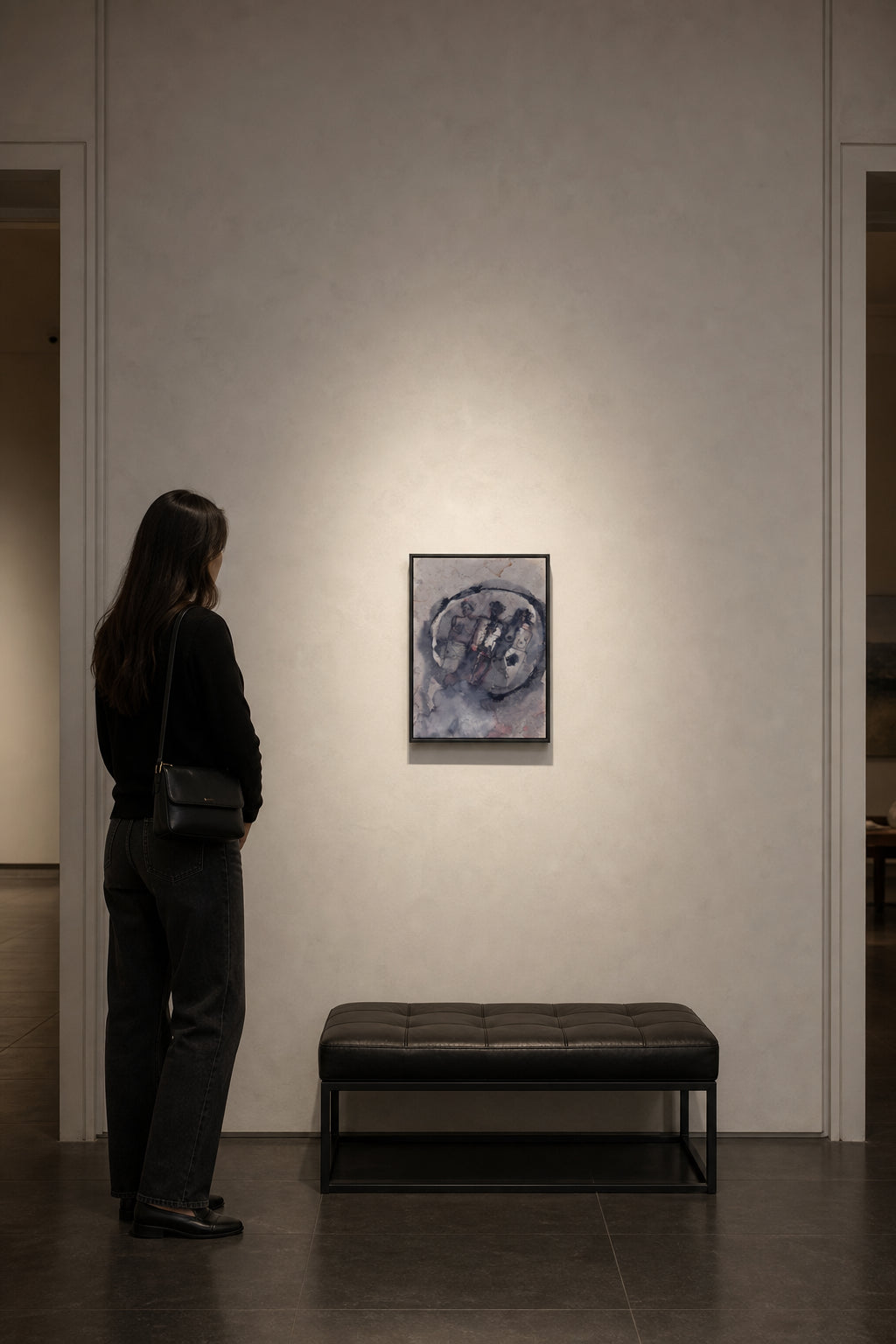 Figures in Dark Circular Form - shown to scale
