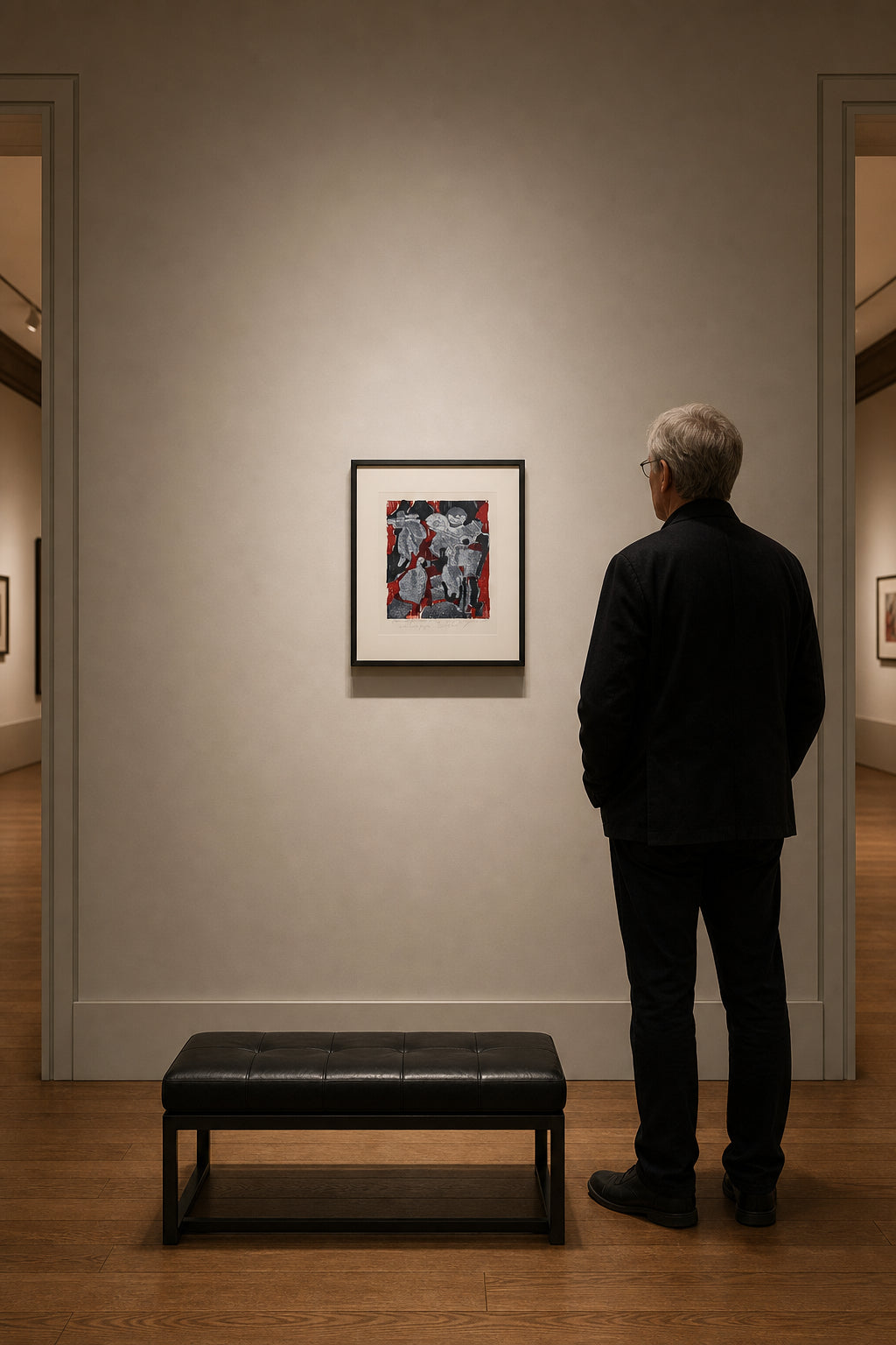 Abstract Figures in Red and Black - shown to scale