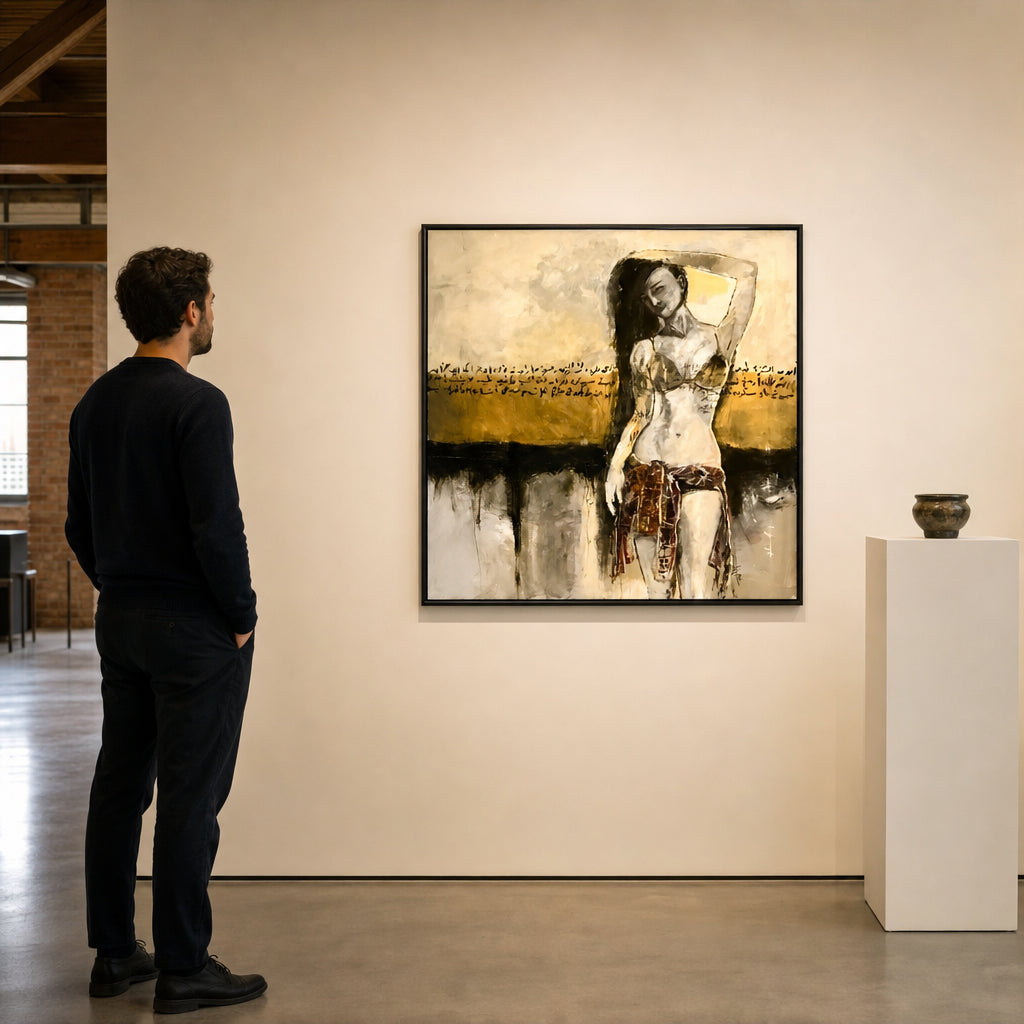Standing Woman with Arabic Script - shown to scale