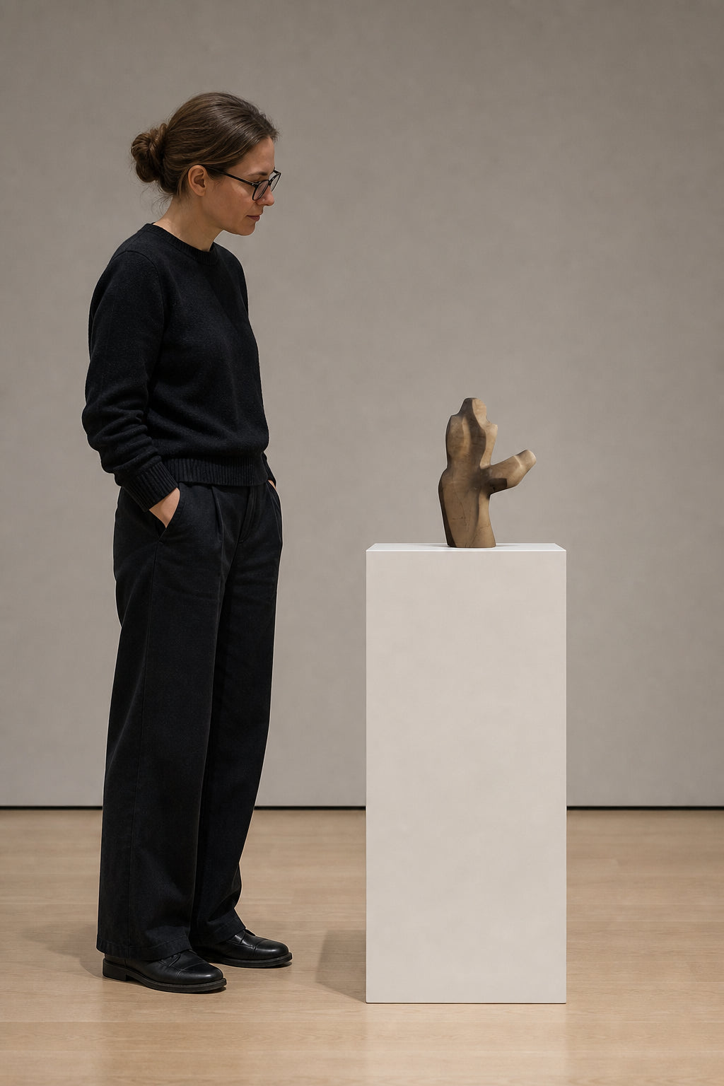 Abstract Human Form Marble Sculpture - shown to scale