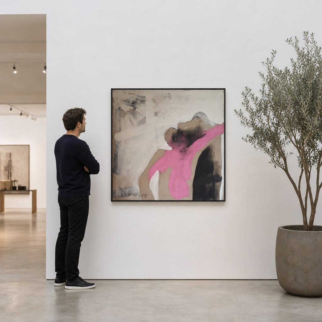 Two Figures with Pink Gesture - shown to scale