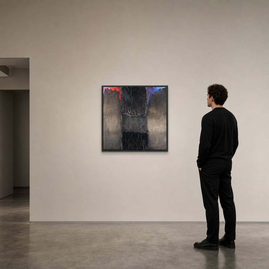 Dark Column with Vivid Color Bursts - shown to scale
