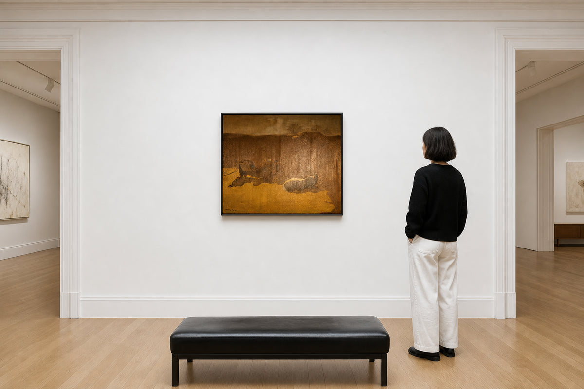 Figures Resting on Golden Ground - shown to scale