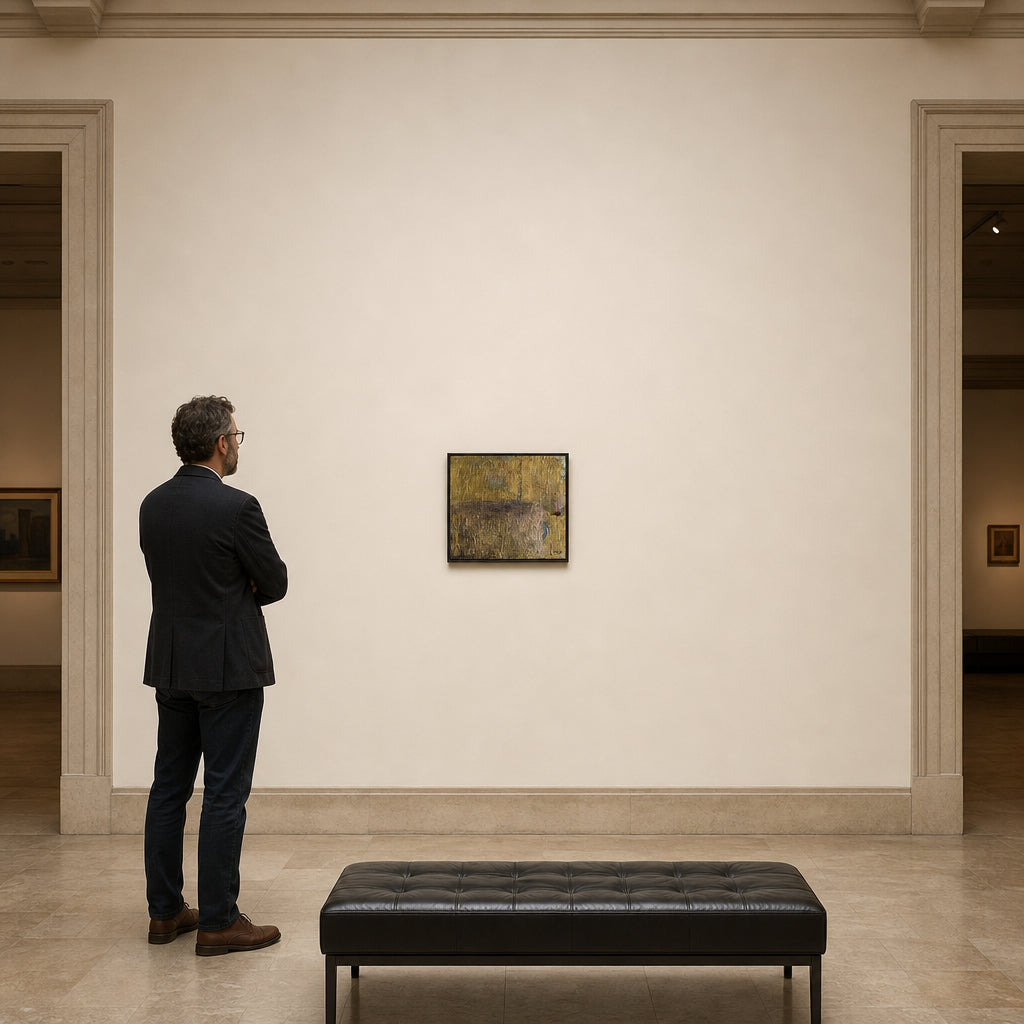 Golden Textured Abstract Landscape - shown to scale