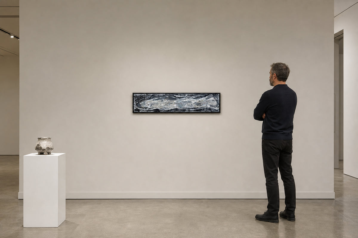 Abstract Horizontal Form in Black and White - shown to scale