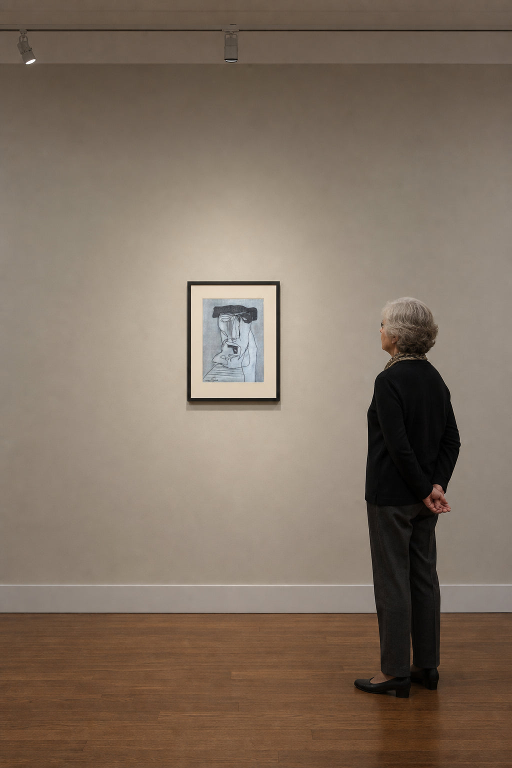 Abstract Figure Head in Profile - shown to scale
