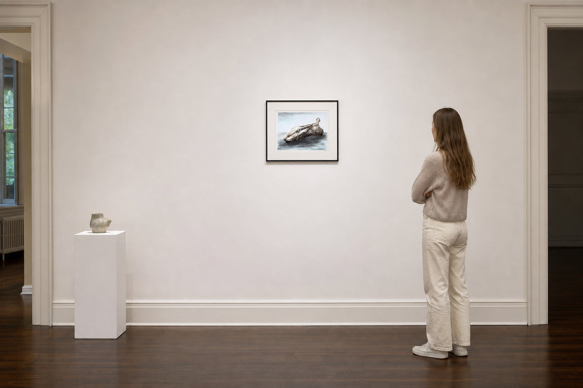 Reclining Abstract Figure on Landscape - shown to scale