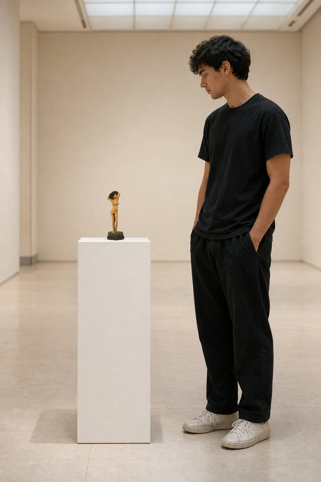 Standing Nude Female Figure Sculpture - shown to scale