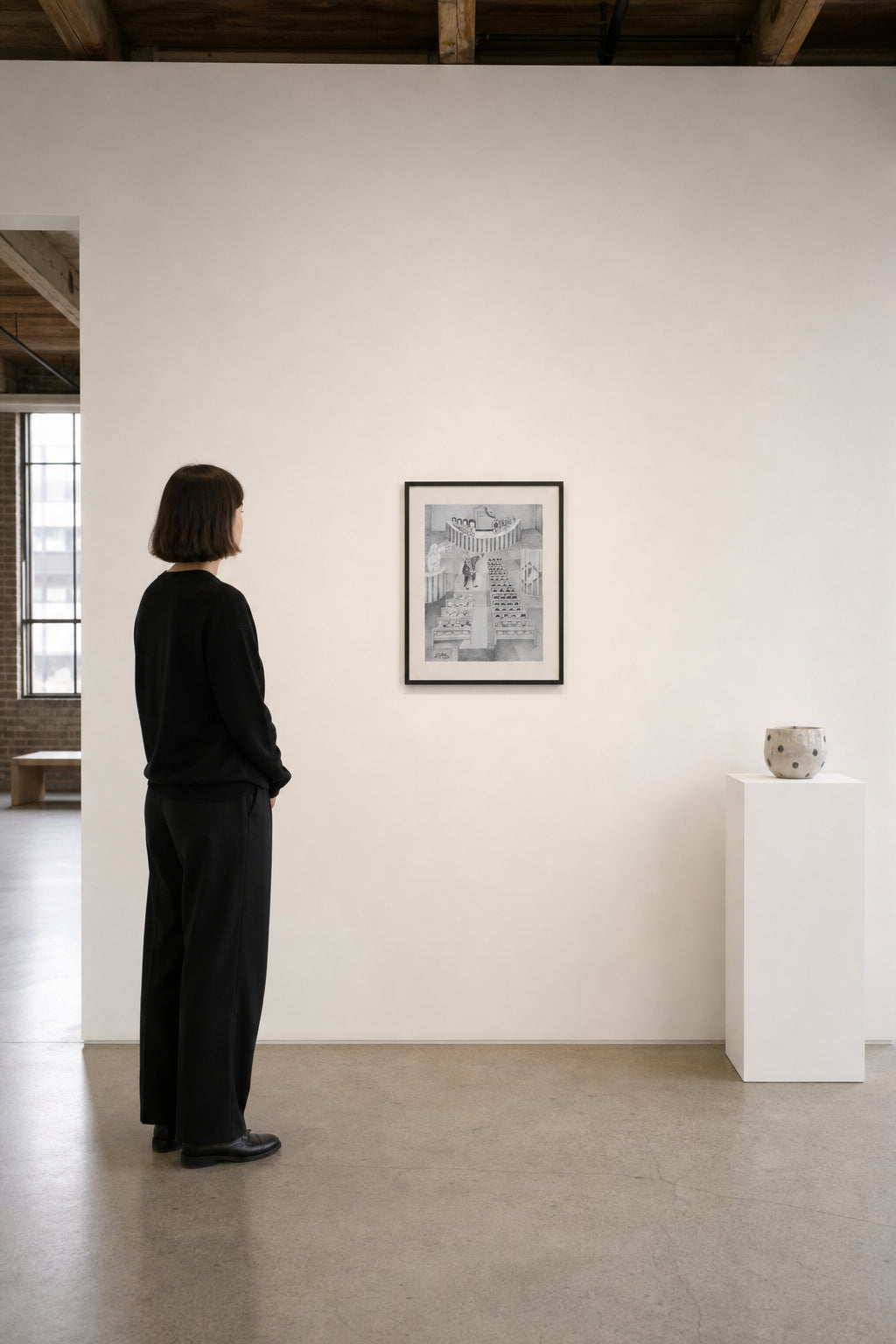 Figure with Stacked Shelves and Figures - shown to scale