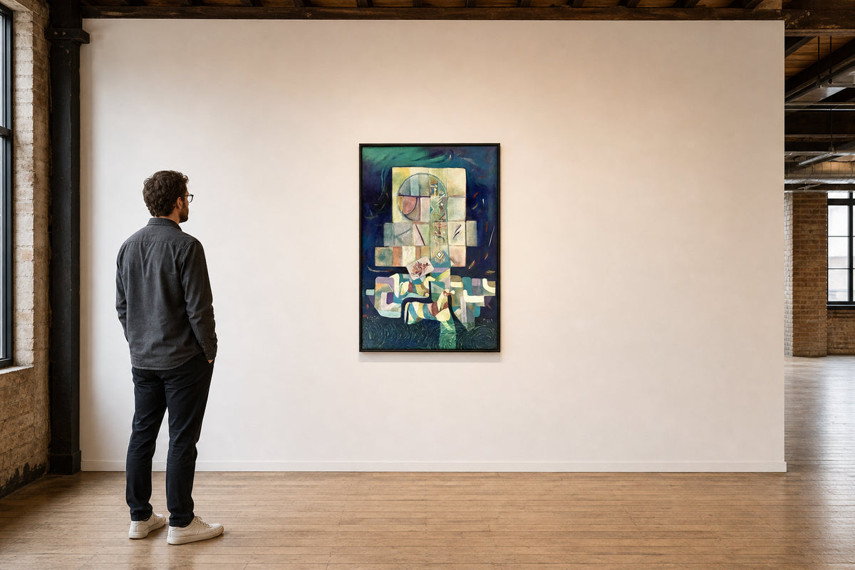Abstract Geometric Forms with Calligraphy - shown to scale