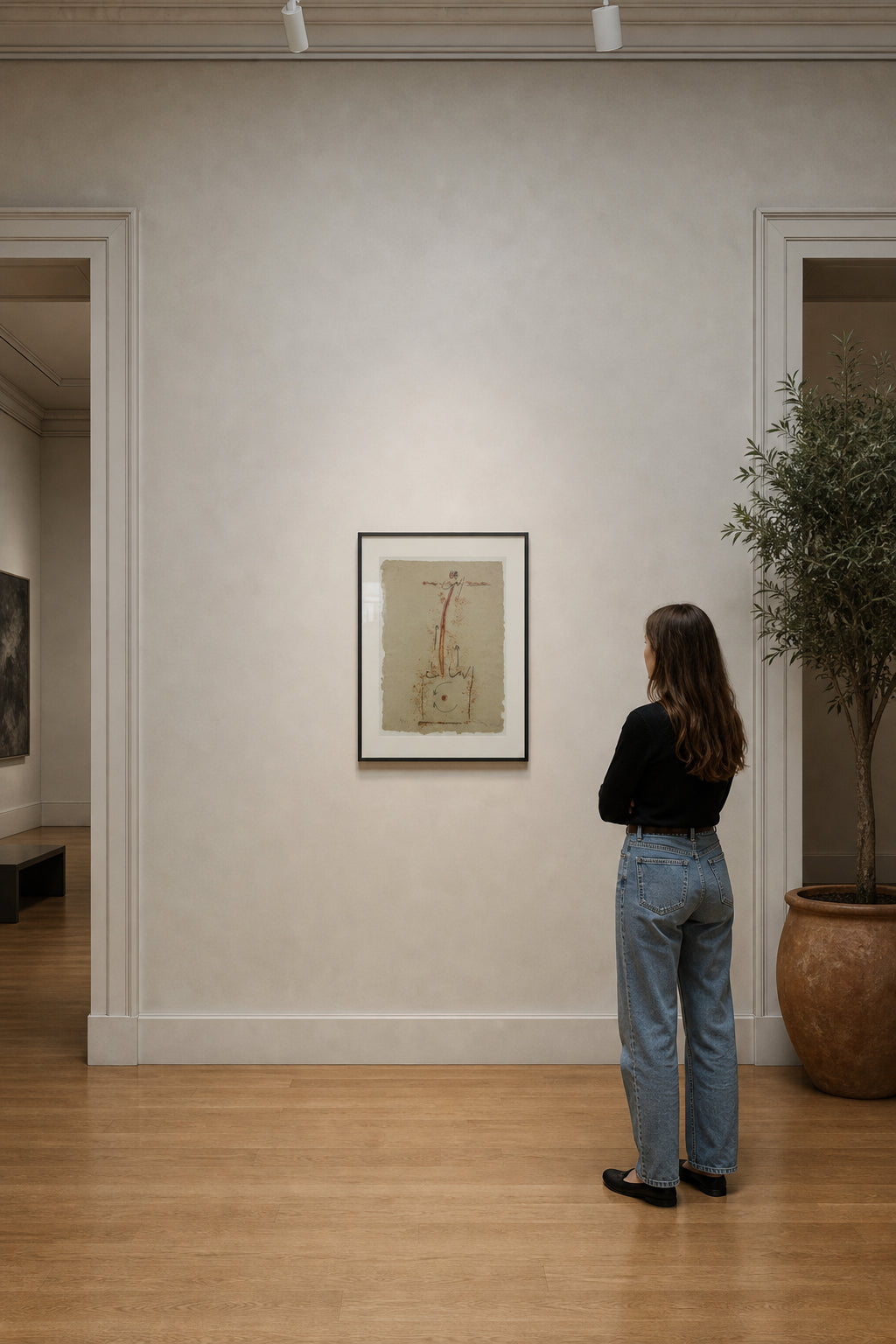 Abstract Figure on Textured Paper - shown to scale