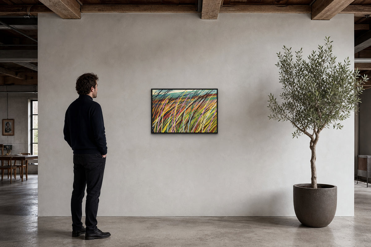Colourful Reeds Swaying in Wind - shown to scale