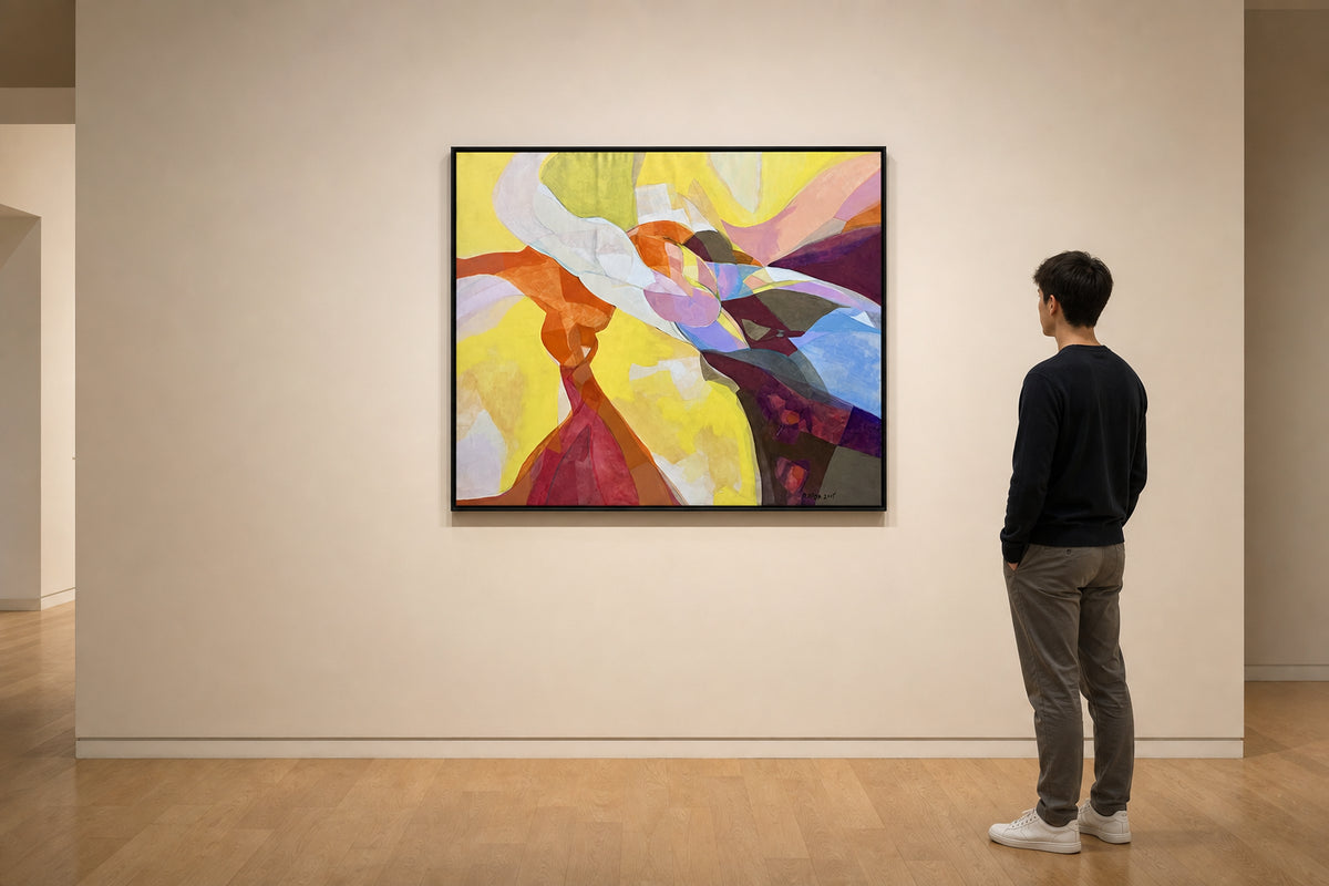 Flowing Abstract Shapes in Vibrant Colour - shown to scale