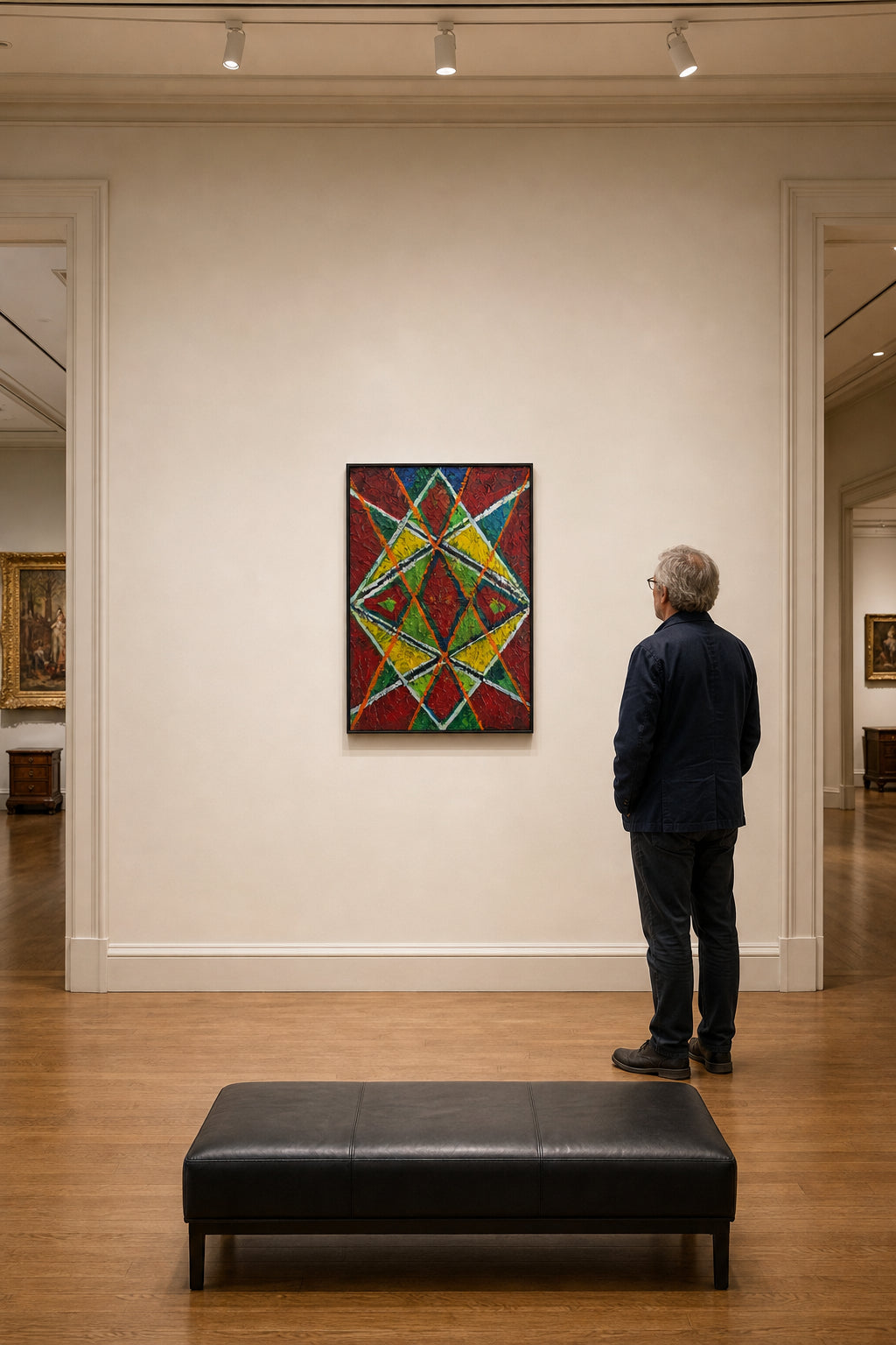 Bold Geometric Diamond Pattern Abstract - shown to scale