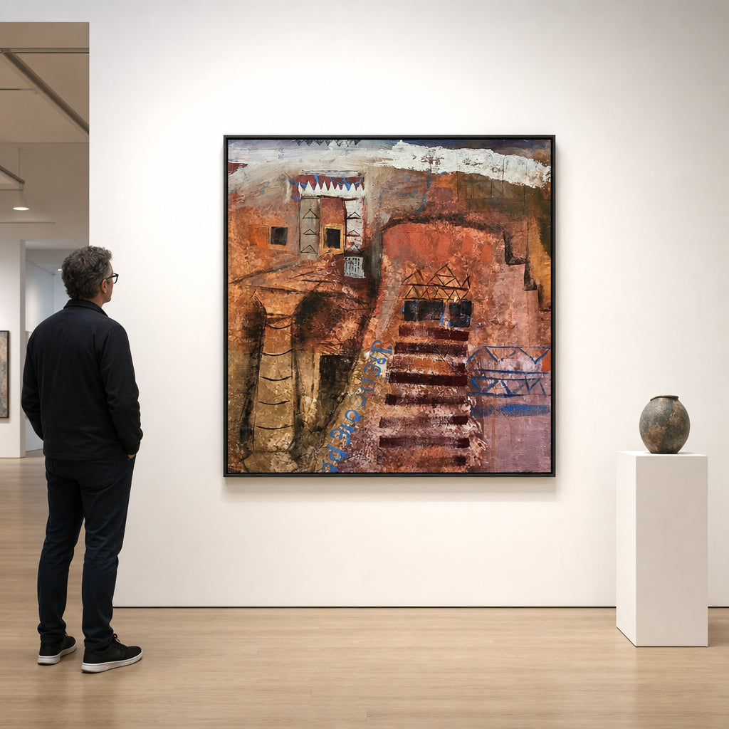 Abstract Iraqi Architecture with Calligraphy - shown to scale