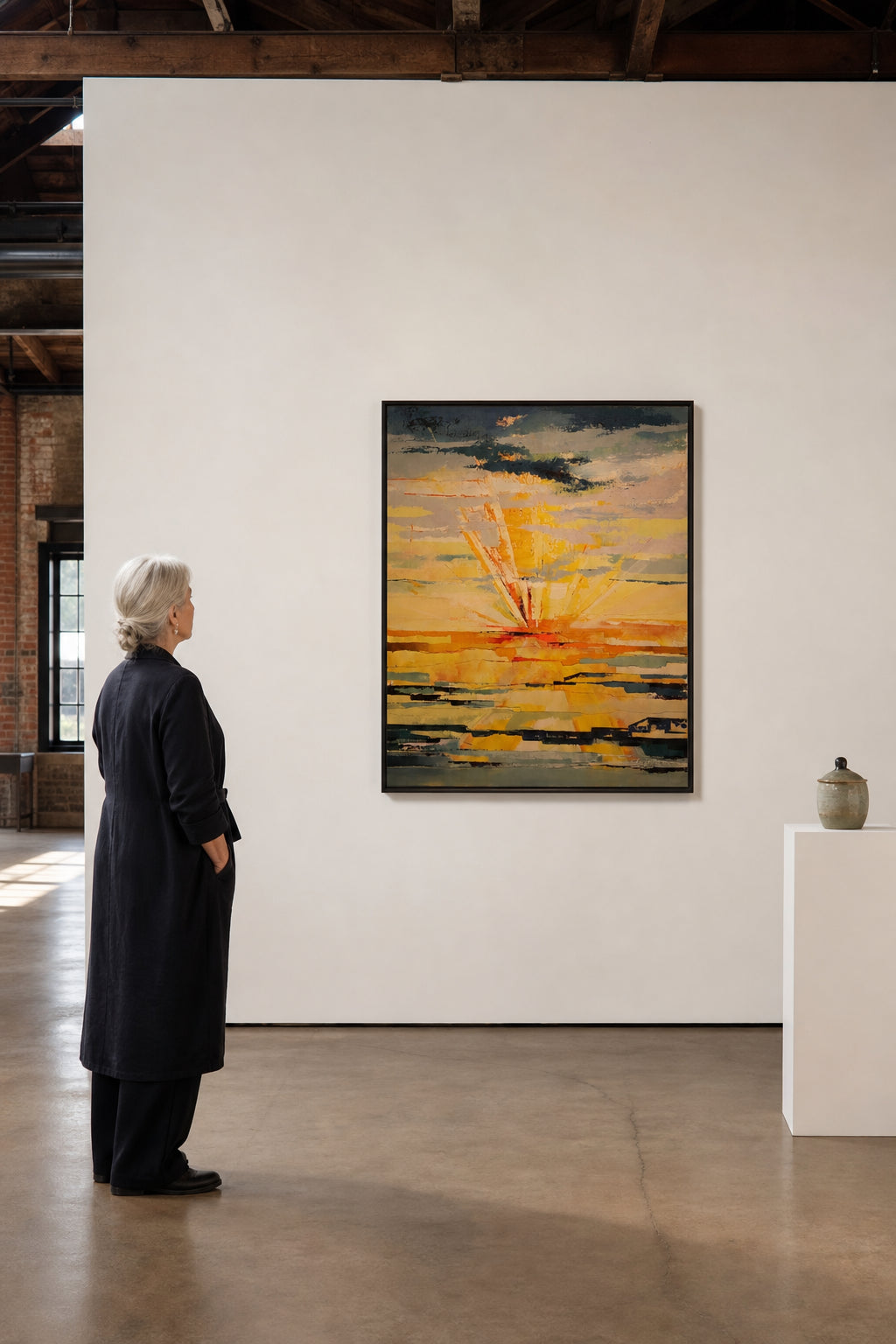Abstract Sunrise Over Horizontal Landscape - shown to scale