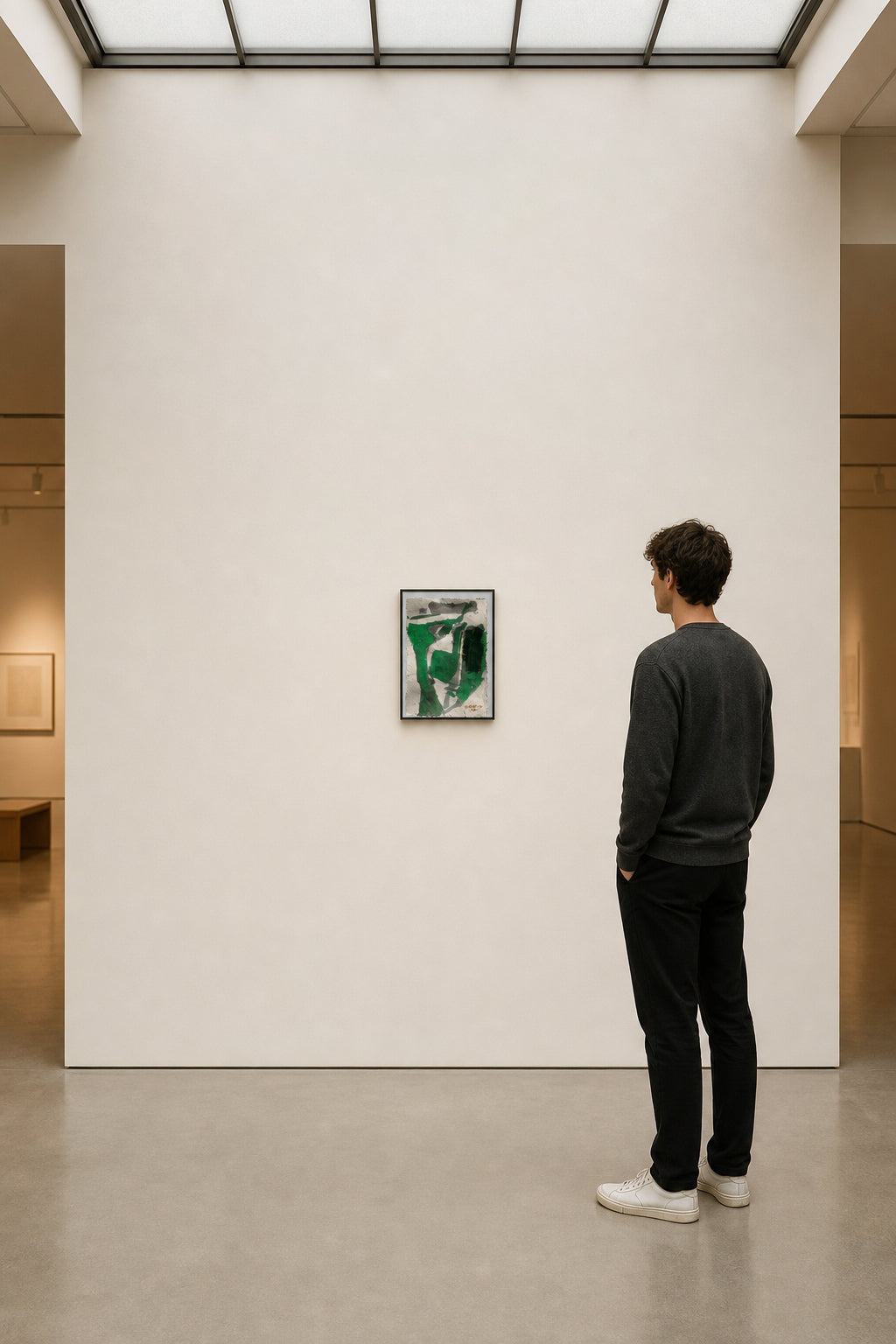 Green and Grey Abstract Forms - shown to scale