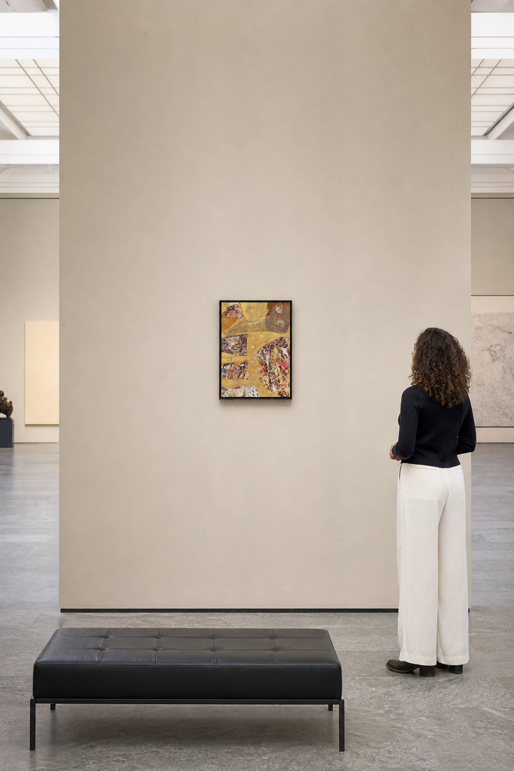 Abstract Collage Fragments on Golden Ground - shown to scale