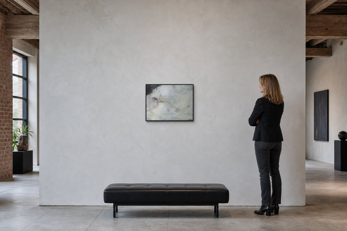 Solitary Figure in Misty Landscape - shown to scale