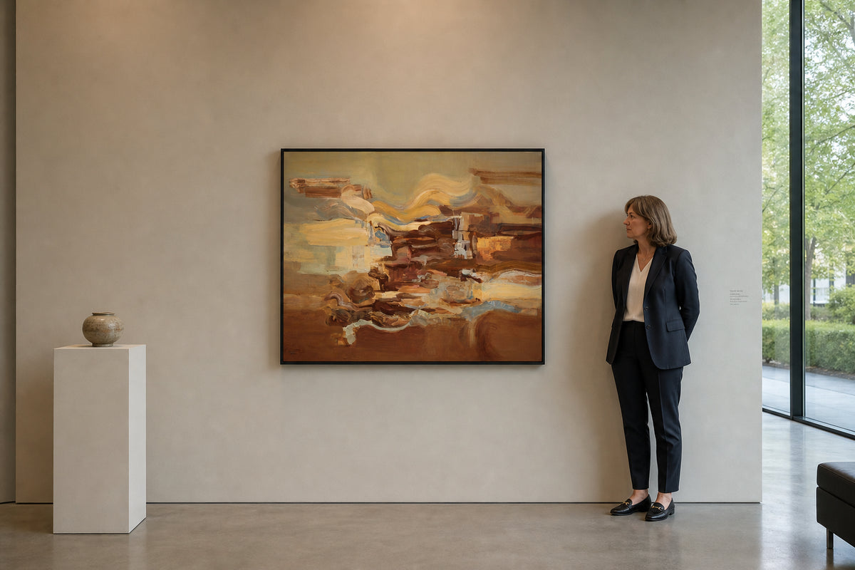 Abstract Earth Tones Landscape - shown to scale