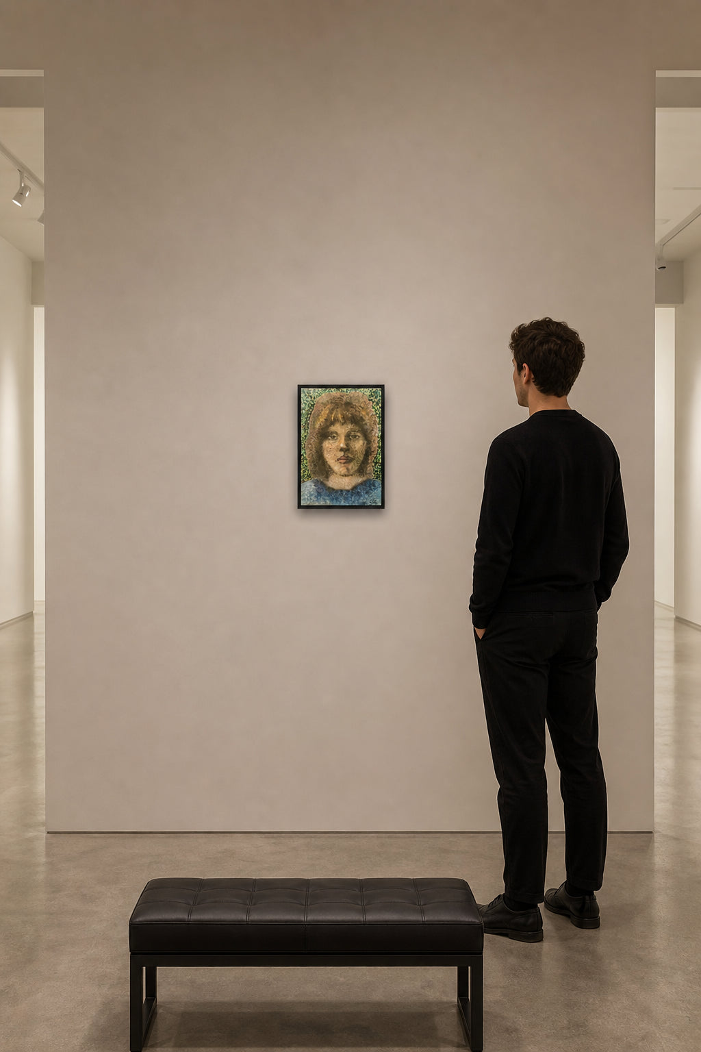 Portrait of a Young Woman - shown to scale