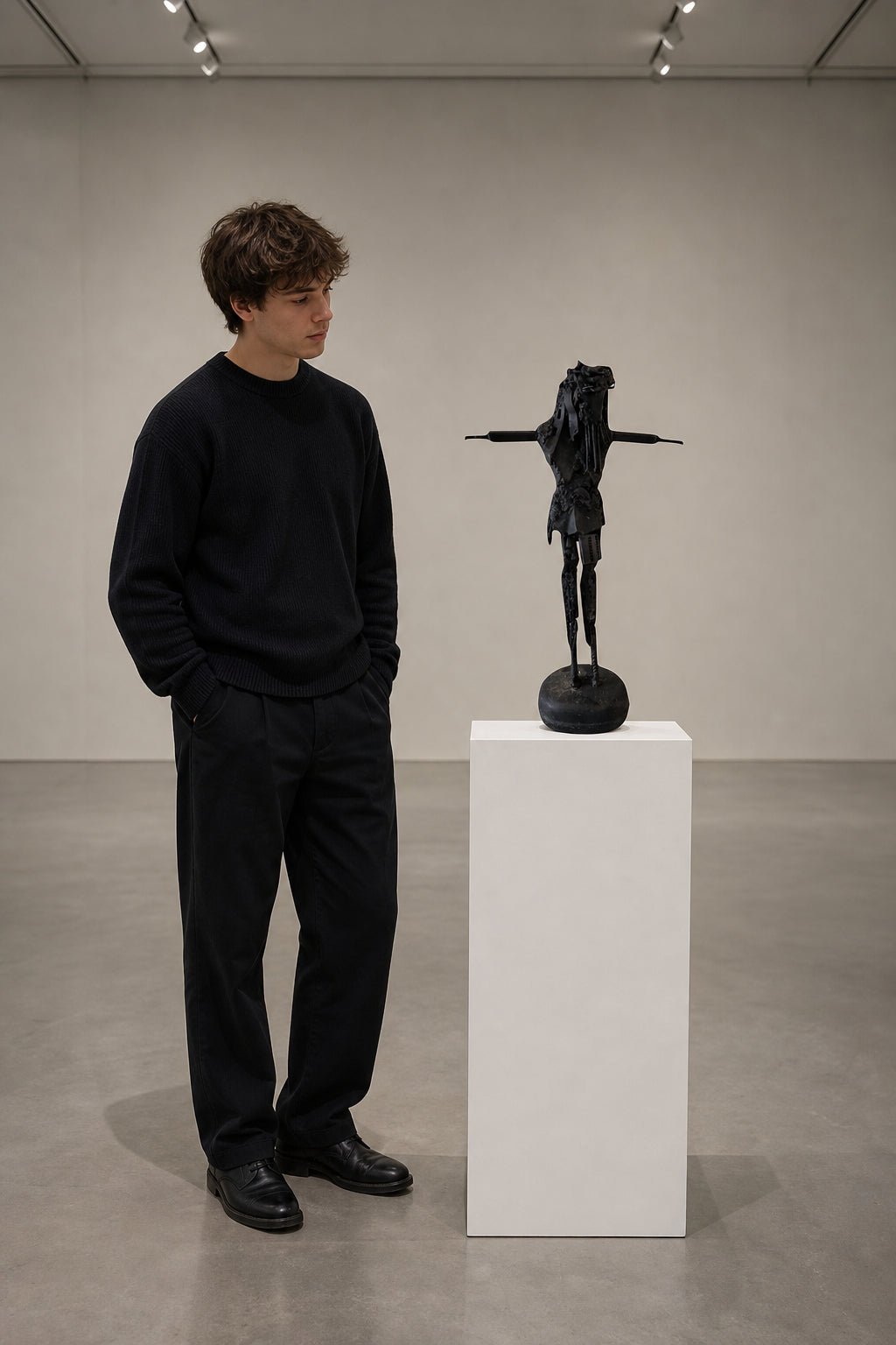 Abstract Human Figure Metal Sculpture - shown to scale