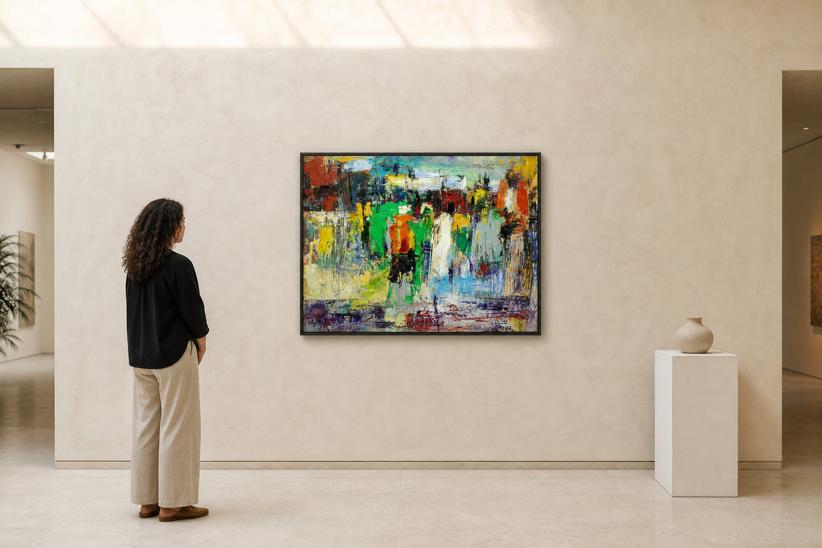 Vibrant Abstract Colour Block Composition - shown to scale