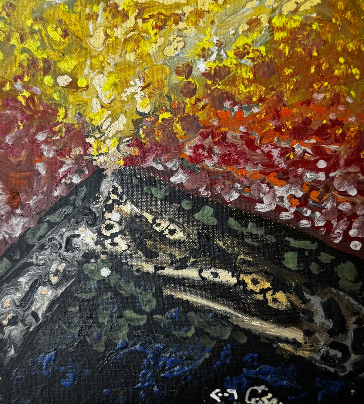Original Mixed media 'Abstract Dark and Vivid Color Burst' by Mohammad Bushnaq
