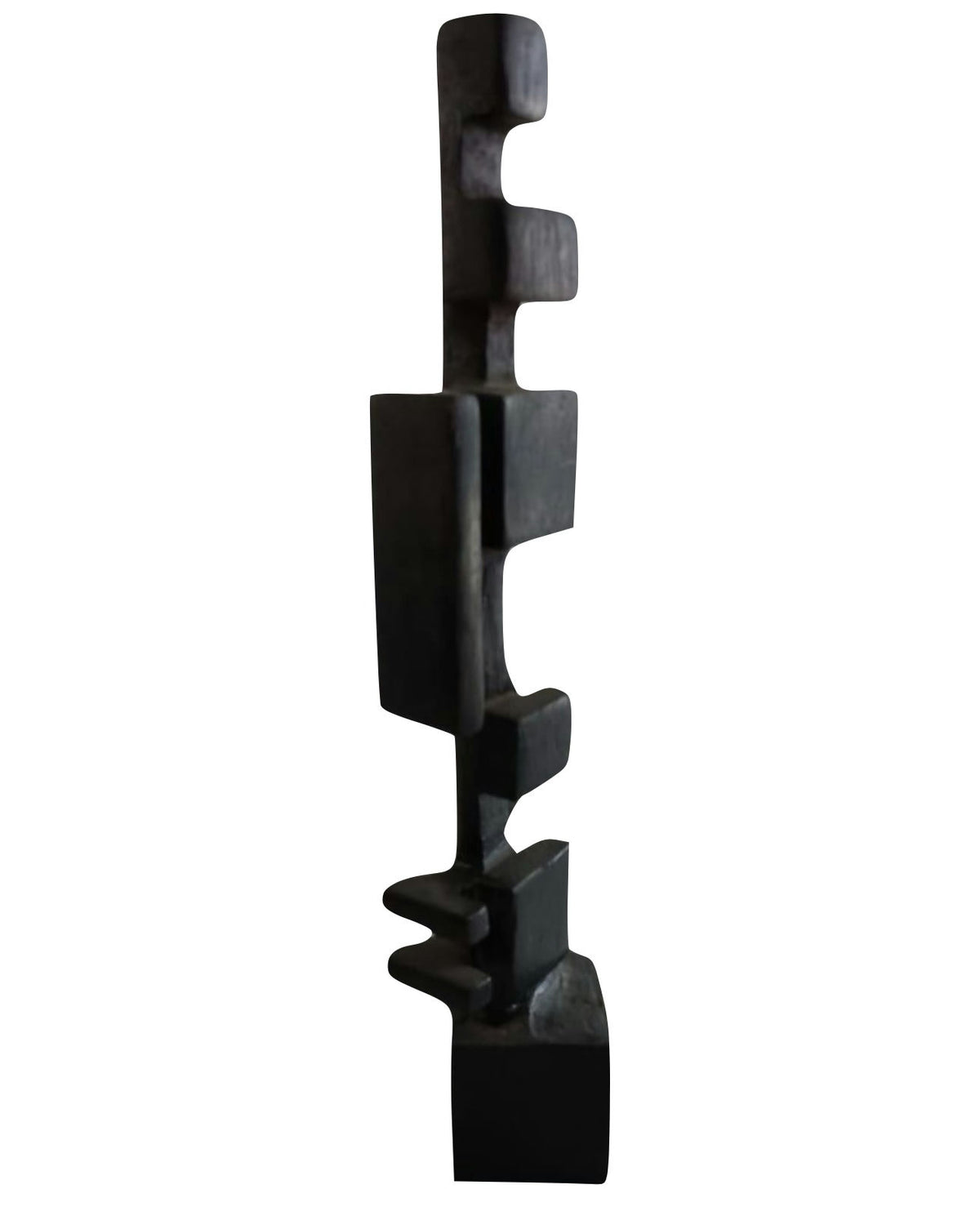 Original Sculptures & Ceramics 'Tall Dark Abstract Totem Sculpture' by Mohammad Bushnaq