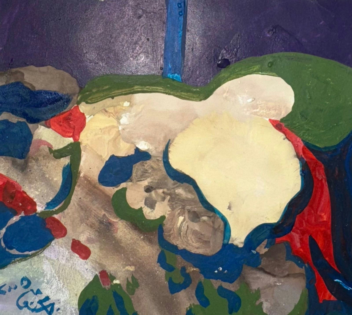Original Mixed media 'Abstract Figure in Mixed Colors' by Mohammad Bushnaq