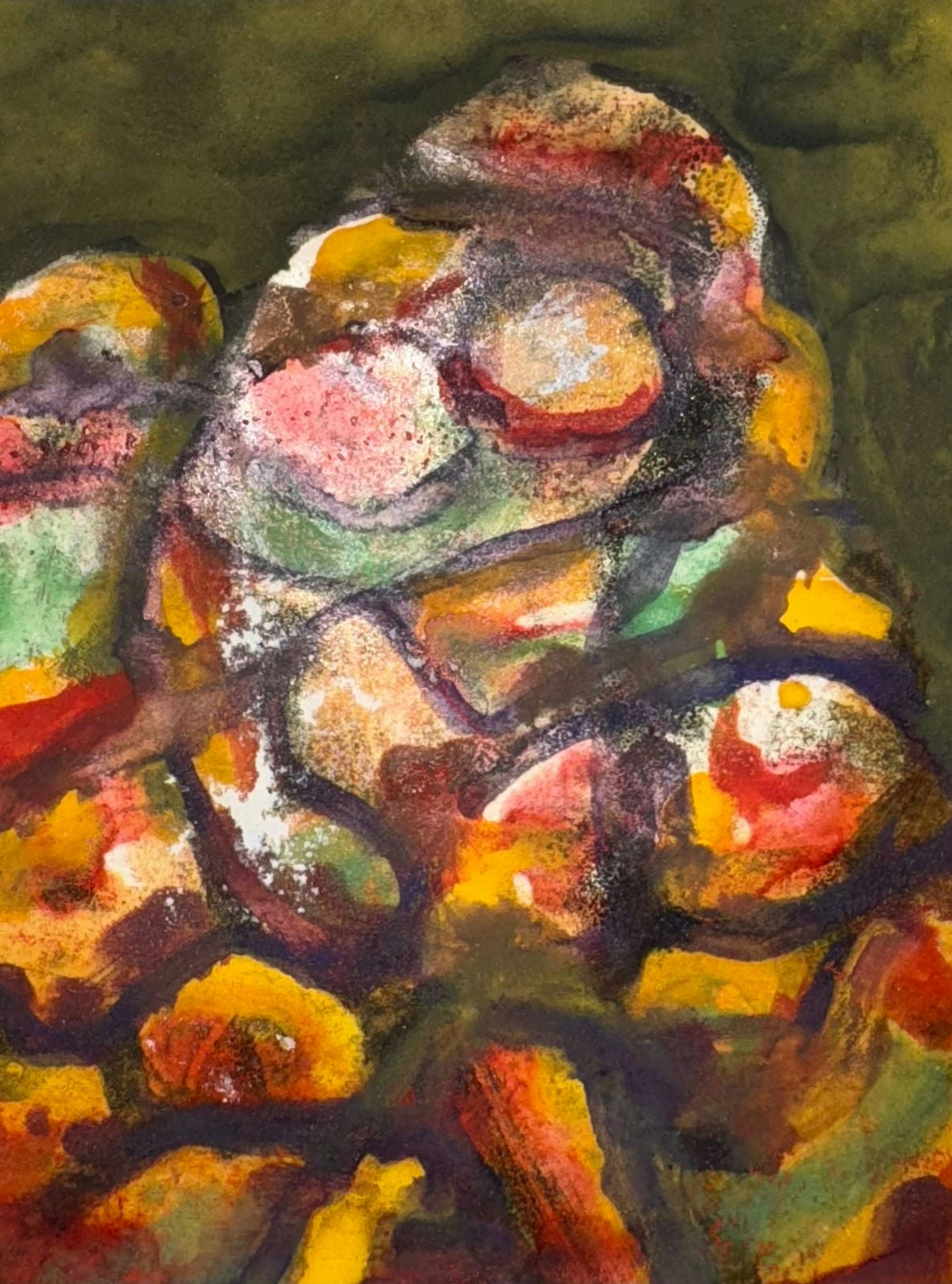 Original Mixed media 'Abstract Figure in Warm Earth Tones' by Mohammad Bushnaq