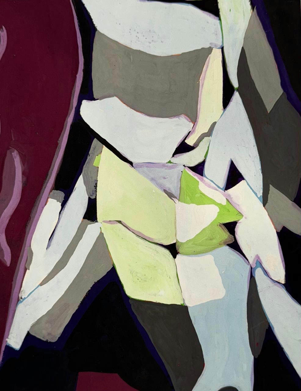 Original Mixed media 'Fragmented Abstract Forms in Dark' by Mohammad Bushnaq