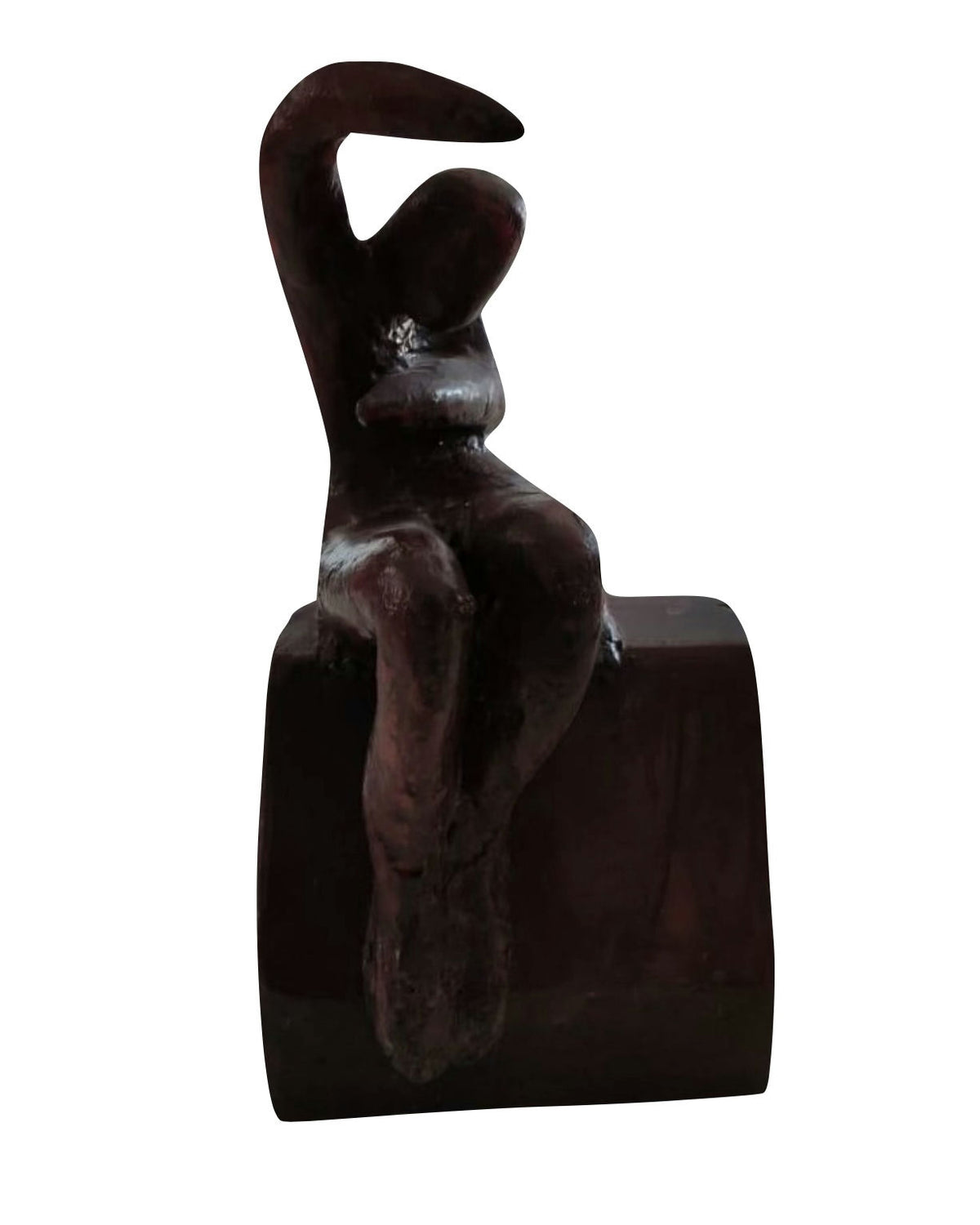 Original Sculptures & Ceramics 'Abstract Seated Figure Sculpture' by Mohammad Bushnaq