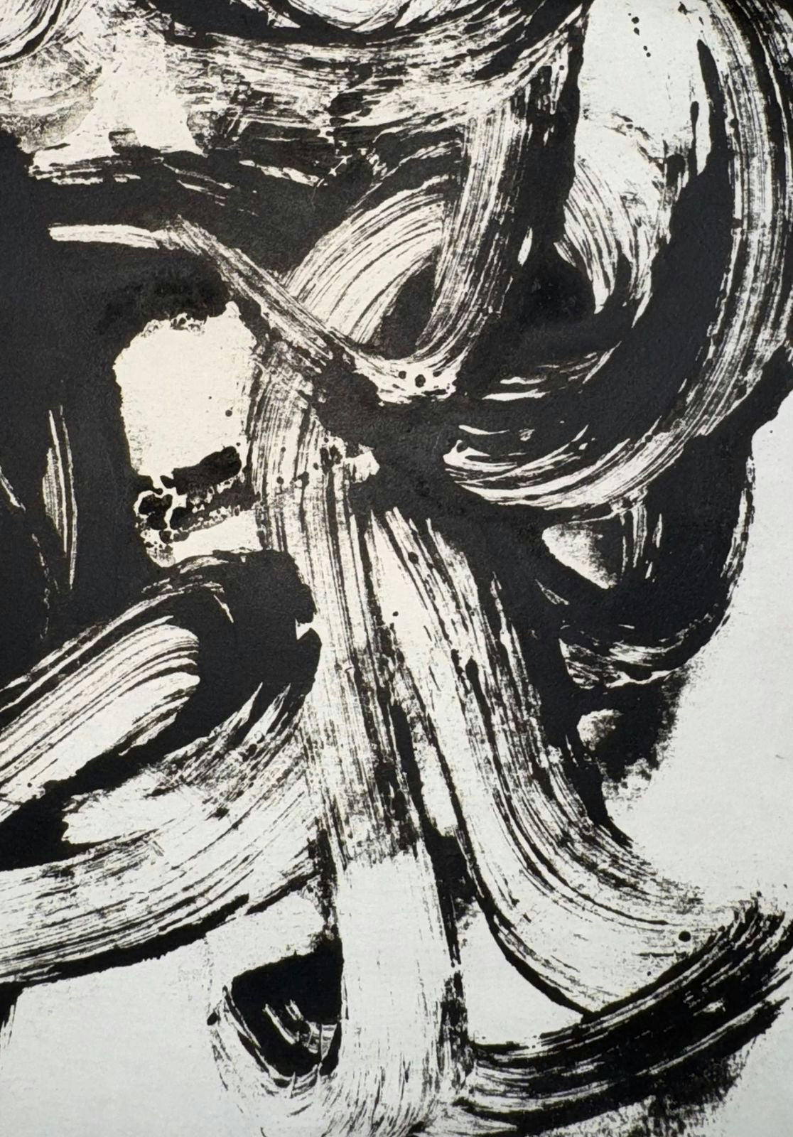 Original Mixed media 'Black and White Abstract Brushstrokes' by Mohammad Bushnaq