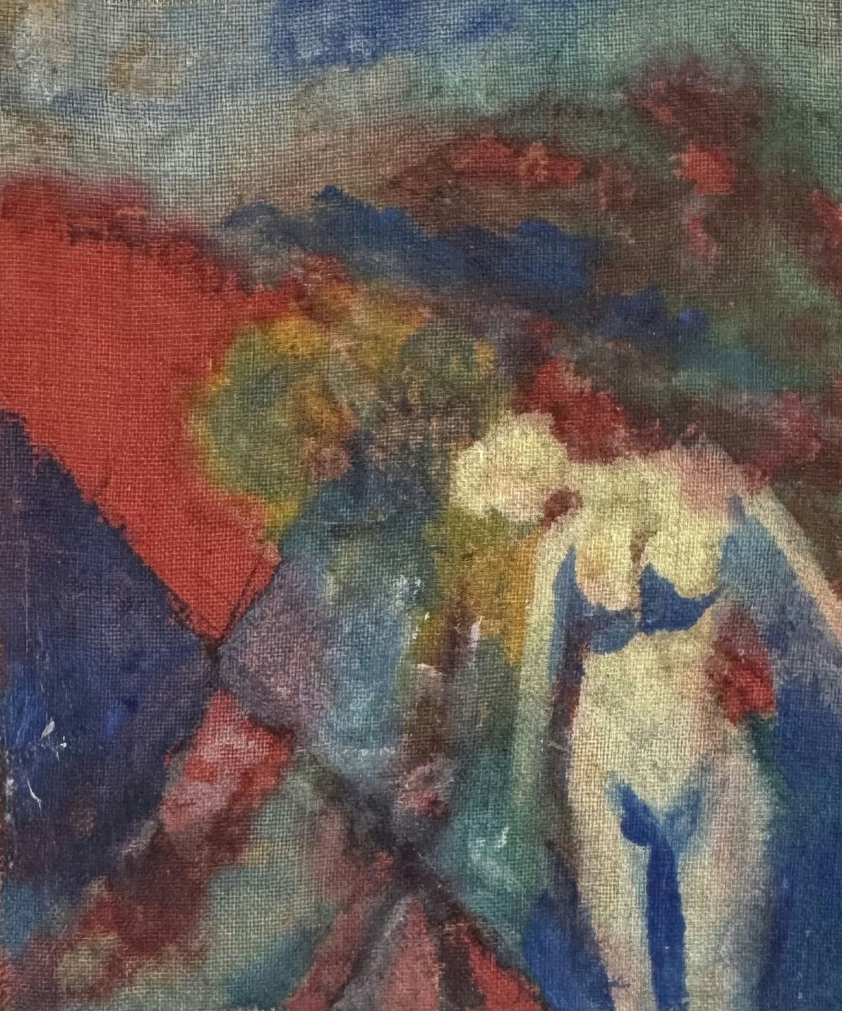 Original Mixed media 'Abstract Figures in Vivid Colors' by Mohammad Bushnaq
